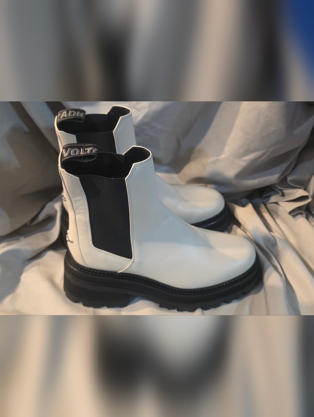 Zadig & Voltaire Womens Ride Chelsea Boots White Size 39 US 8 Preowned